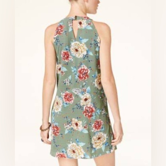 AS U Wish Womens Crepe green Floral Print Casual Dress size S - Picture 10 of 10